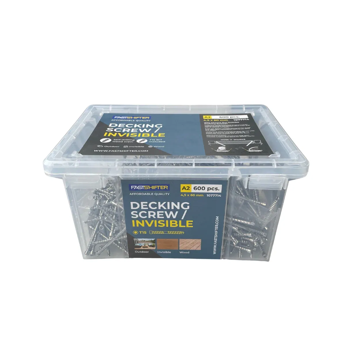Fastshifter Invisible A2 Decking Screw 4.5×60mm – 600 pcs